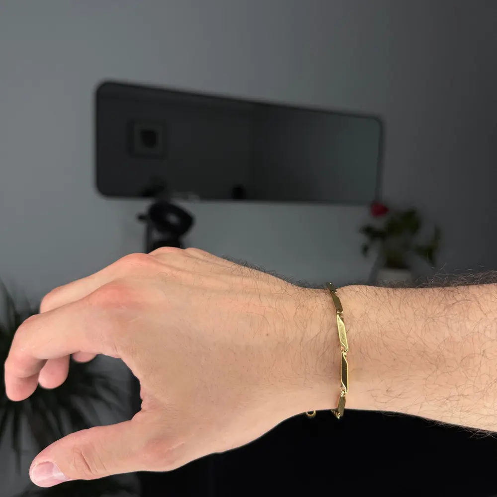 Erkek Çelik Bileklik & Altın Rengi BLK002
