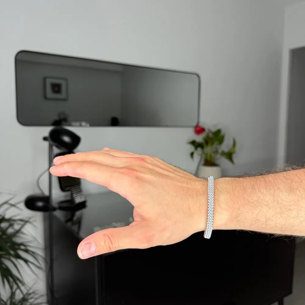 Erkek Çelik Bileklik & Gümüş Rengi BLK017