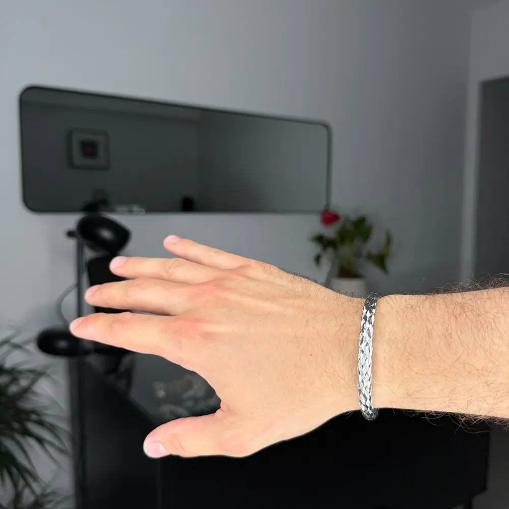Erkek Çelik Bileklik & Gümüş Rengi BLK018