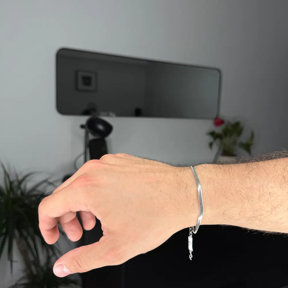 Erkek Çelik Bileklik & Gümüş Rengi BLK036