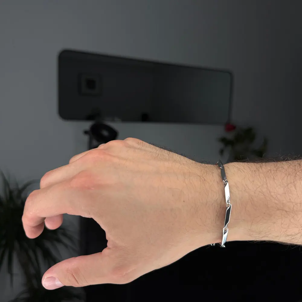 Erkek Çelik Bileklik & Gümüş Rengi BLK039