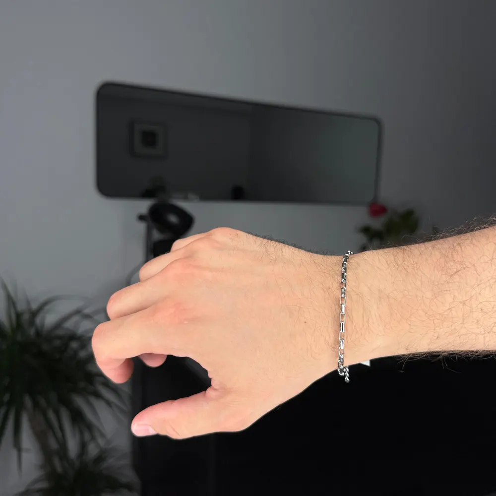 Erkek Çelik Bileklik & Gümüş Rengi BLK040