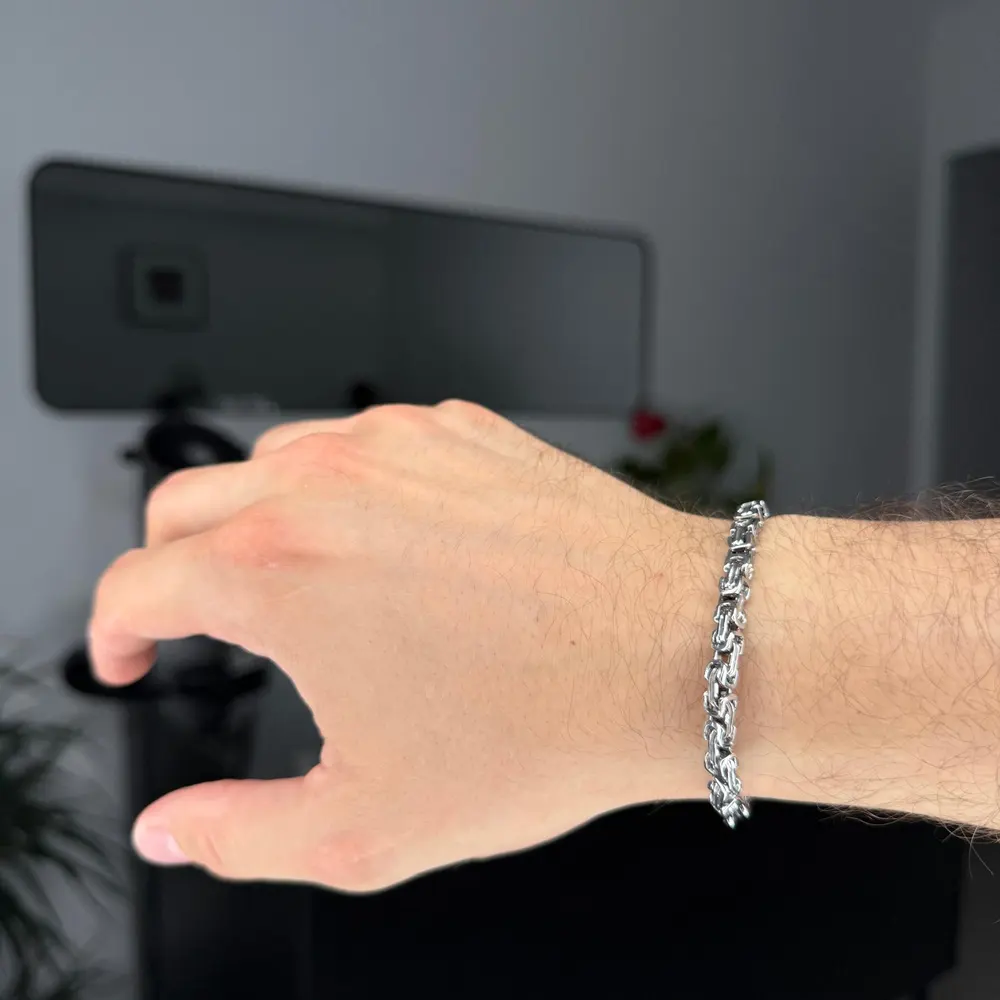 Erkek Çelik Bileklik & Gümüş Rengi BLK042