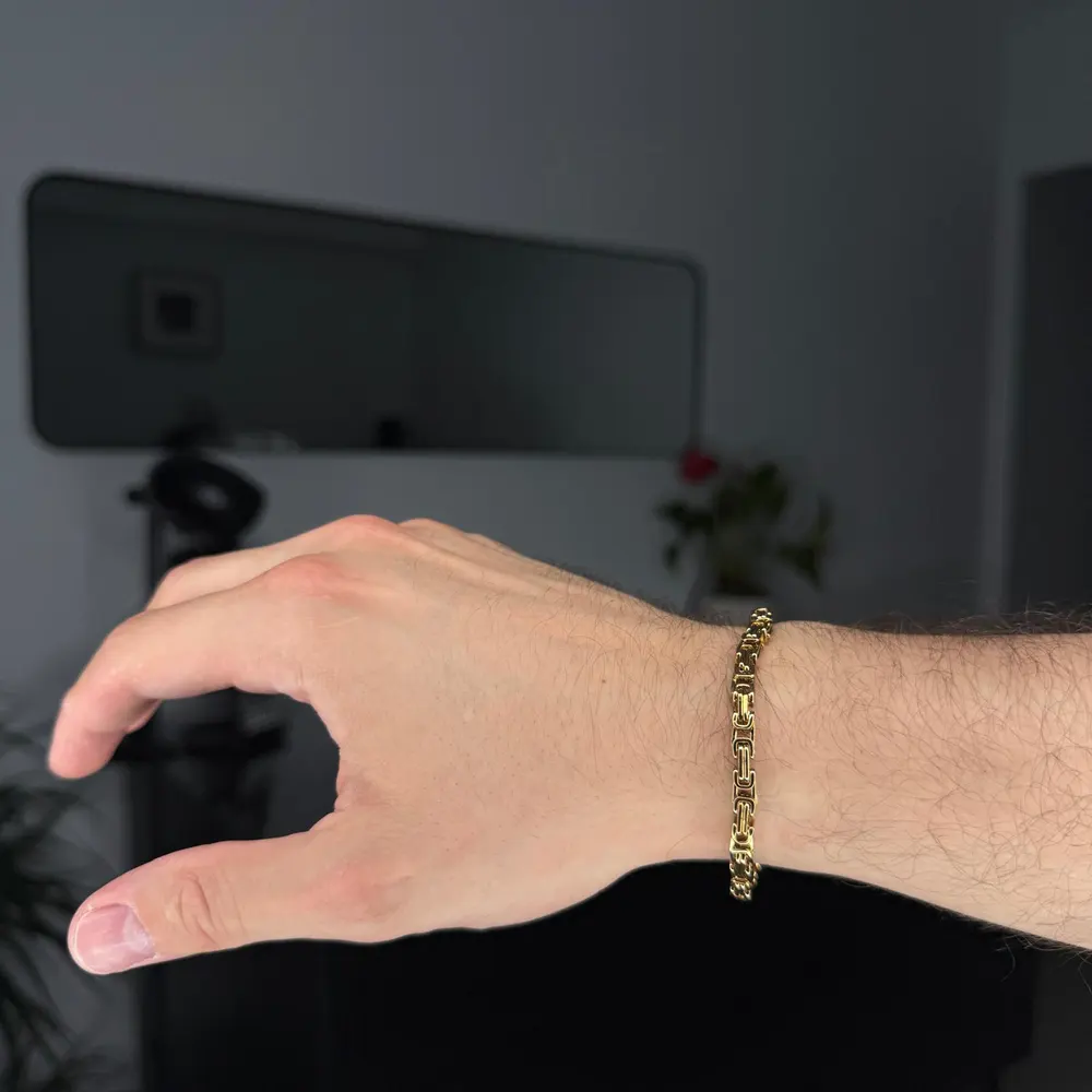 Erkek Çelik Bileklik & Altın Rengi BLK043